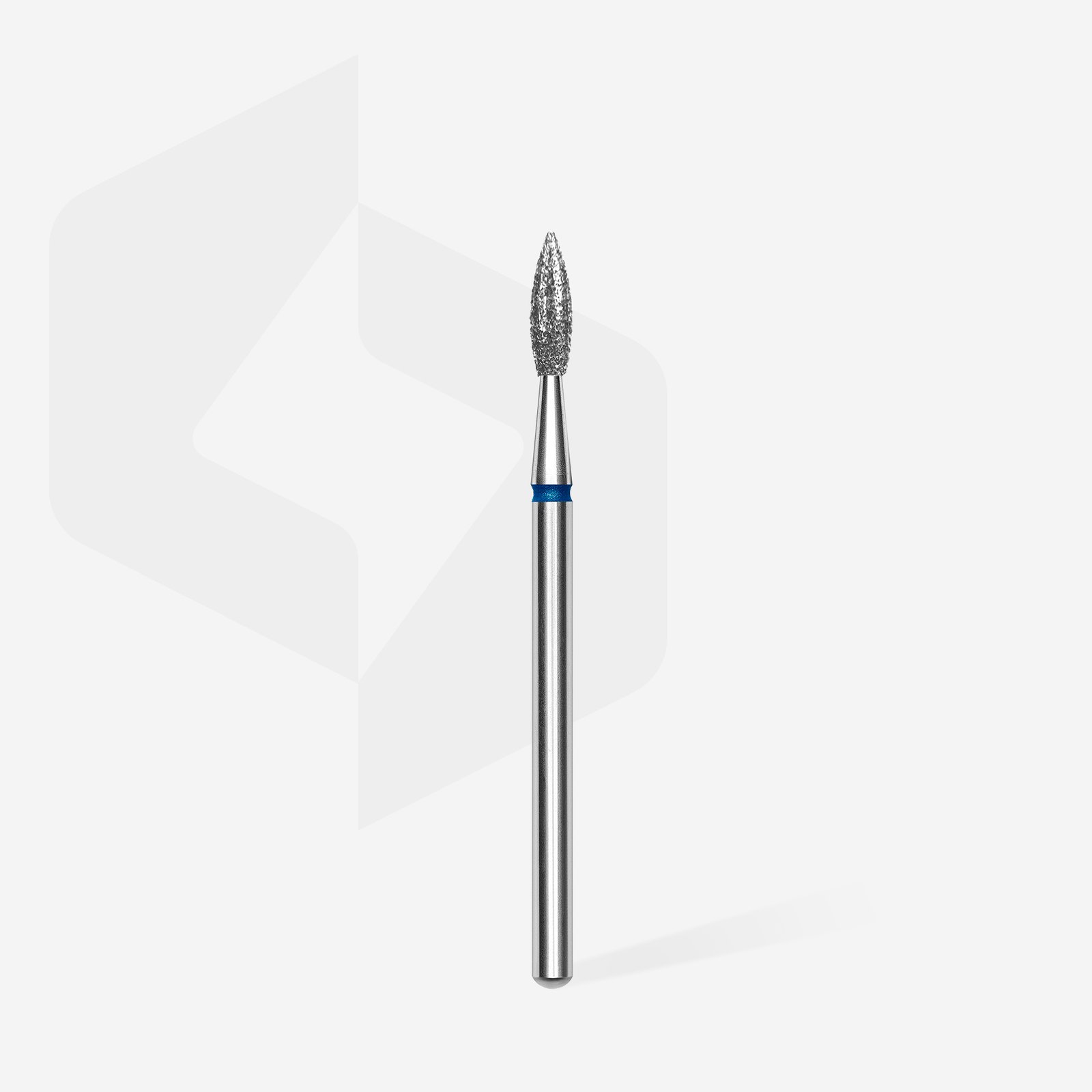 FA11B023/8 Embout a cuticules diamanté, pointue « Flamme », bleue, diamètre tête 2.3 mm, partie active 8 mm – Image 2