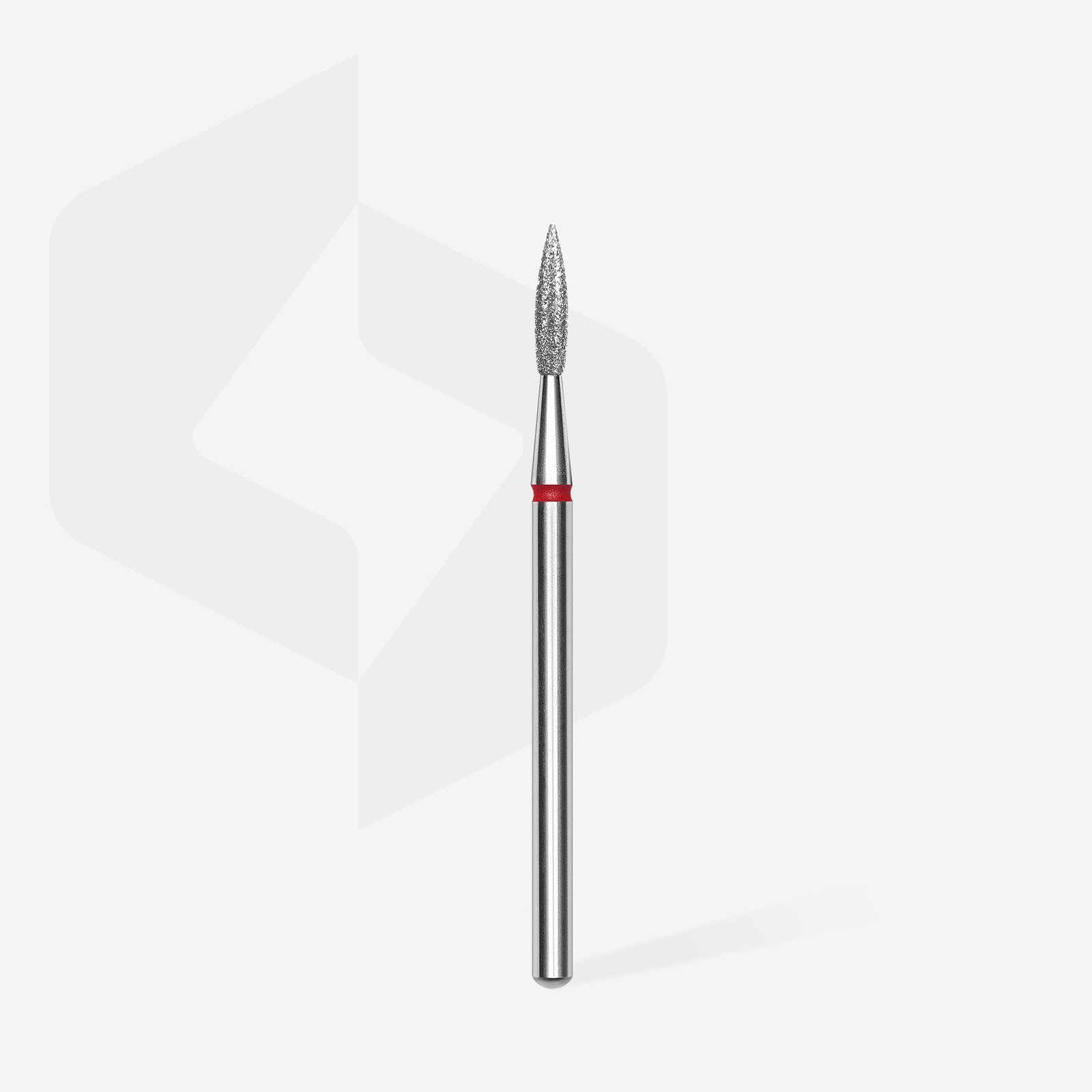 FA11R023/8 Embout a cuticules diamanté, pointue « Flamme », rouge, diamètre tête 2.3 mm, partie active 8 mm – Image 2